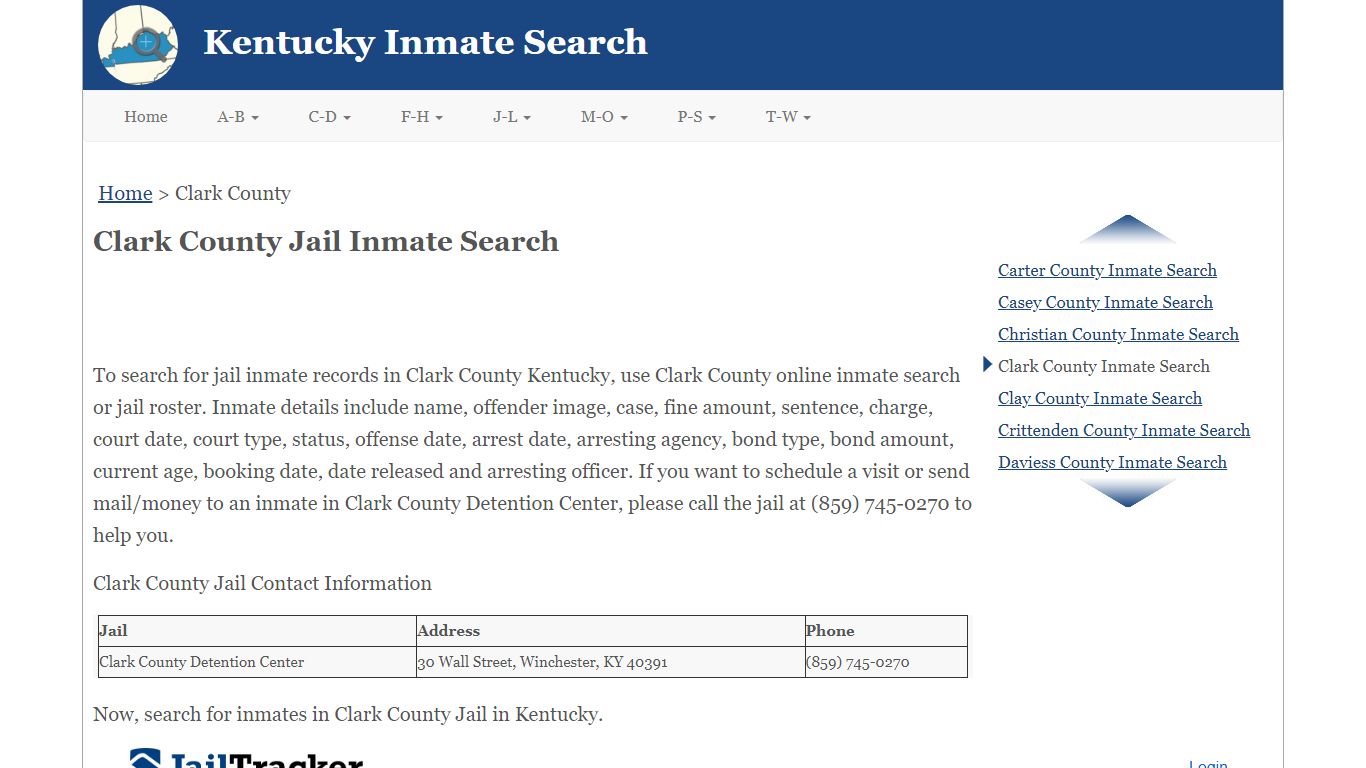 Clark County Jail Inmate Search