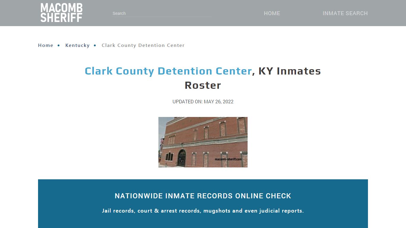 Clark County Detention Center, KY Jail Roster, Name Search